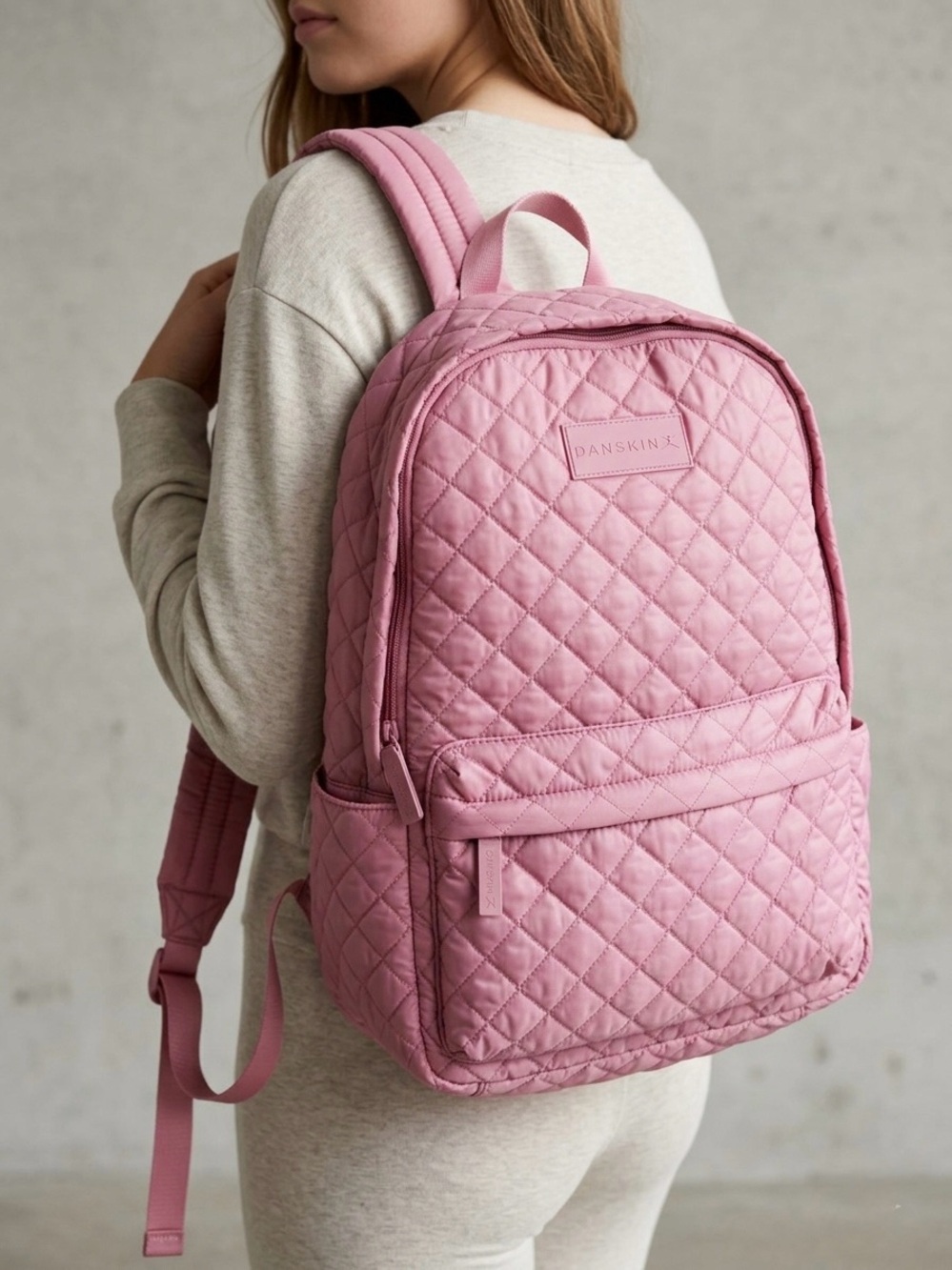 Danskin Quilted Blush Pink Backpack
